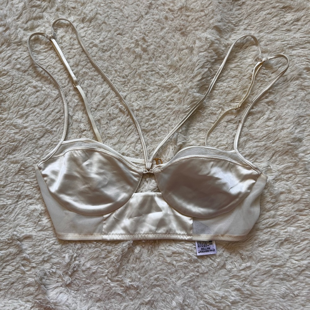 Zara Cream Satin Bralette